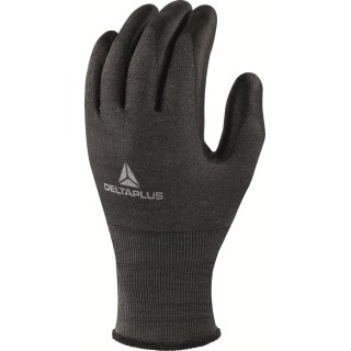 Delta Plus Black Polyurethane Coated Work Gloves Size 7 Cut Resistant Level D VENICUTD05