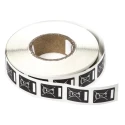 Brady Pre-Printed Adhesive Label, White Text on Black Background, 10mm x 13mm, Pack of 500 Y423561