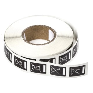 Brady Pre-Printed Adhesive Label, White Text on Black Background, 10mm x 13mm, Pack of 500 Y423561