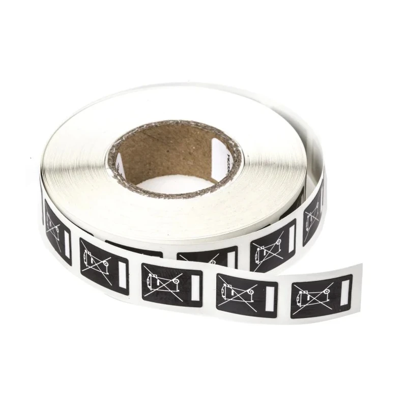 Brady Pre-Printed Adhesive Label, White Text on Black Background, 10mm x 13mm, Pack of 500 Y423561