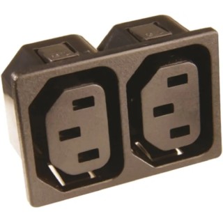 Schurter 15A 250V AC 2 Gang Socket Bar IEC C13 0909.0001