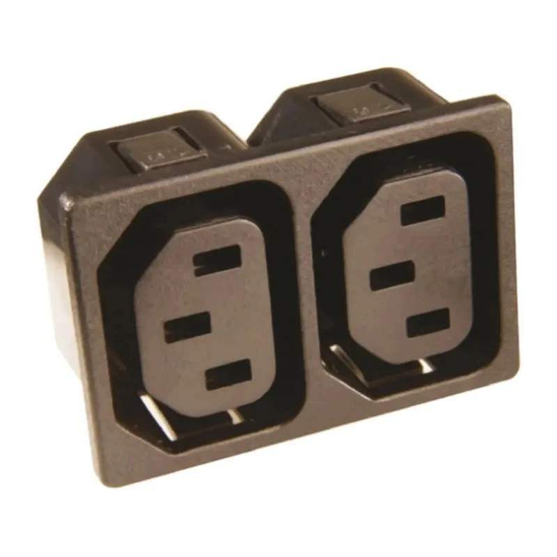 Schurter 15A 250V AC 2 Gang Socket Bar IEC C13 0909.0001