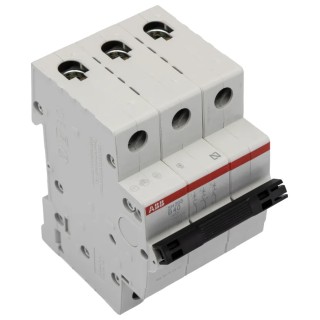 ABB ComPact Home Miniature Circuit Breaker, 3-Pole, 40A Current Rating, Type B Tripping, 440V AC, 6kA Breaking Capacity SH200