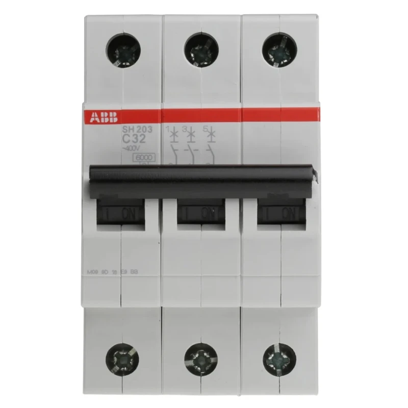 ABB ComPact Home Miniature Circuit Breaker, 3-Pole, 32A, Type C, 440V AC, 6 kA Breaking Capacity SH200