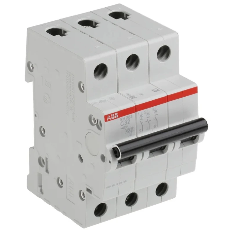 ABB ComPact Home Miniature Circuit Breaker, 3-Pole, 32A, Type C, 440V AC, 6 kA Breaking Capacity SH200