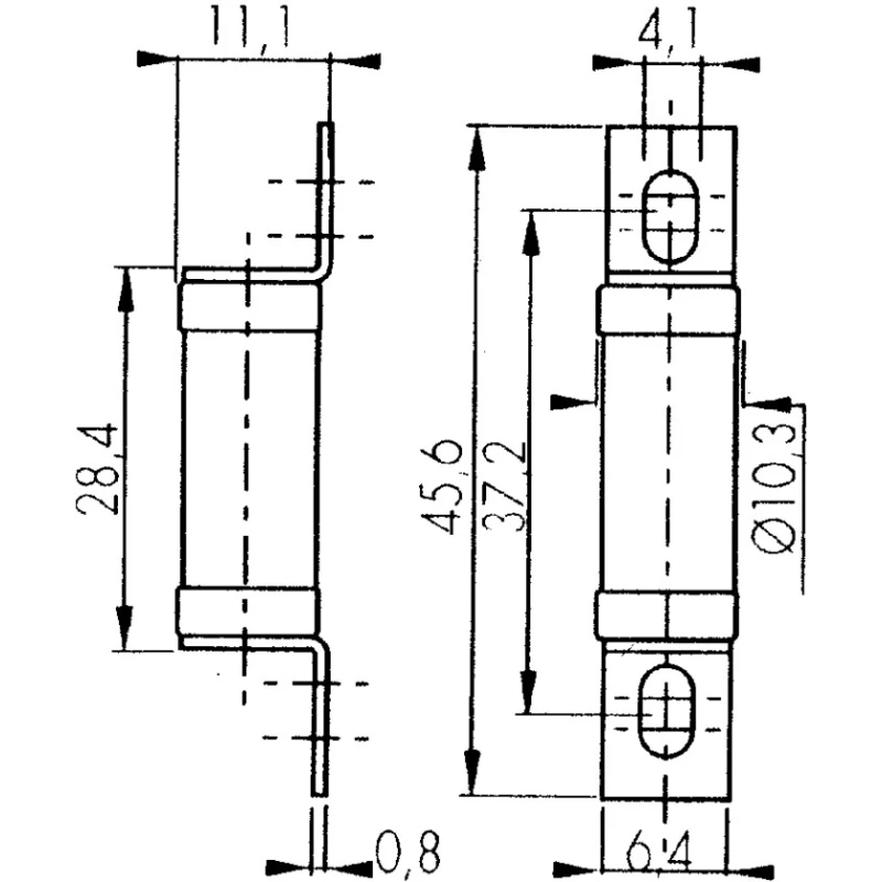 Mersen 10A British Standard Fuse 10 x 28 mm 250V AC High Rupture Capacity Protistor Series L082488 / BS10UE25V10