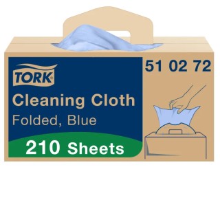 Tork Blue Non-Woven Fabric Cleaning Cloths Lint Free, Dry Use, Reusable, 210 Per Pack, 41.5 x 35.5 cm 510272