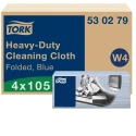 Tork Blue Non-Woven Fabric Cloths for Heavy Duty Cleaning Dry Use Box of 105 Per Pack 41.5 x 35.5 cm Repeat Use 530279