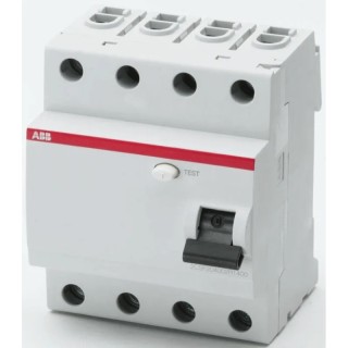 ABB Residual Current Circuit Breaker 25A 4-Pole 30mA Type AC DIN Rail Mount FH200 400V AC FH200