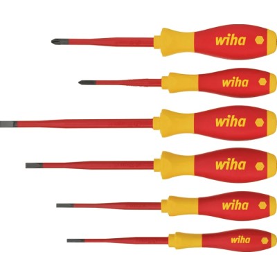 Wiha Insulated Phillips and Slotted Screwdriver Set, 6-Piece 35389