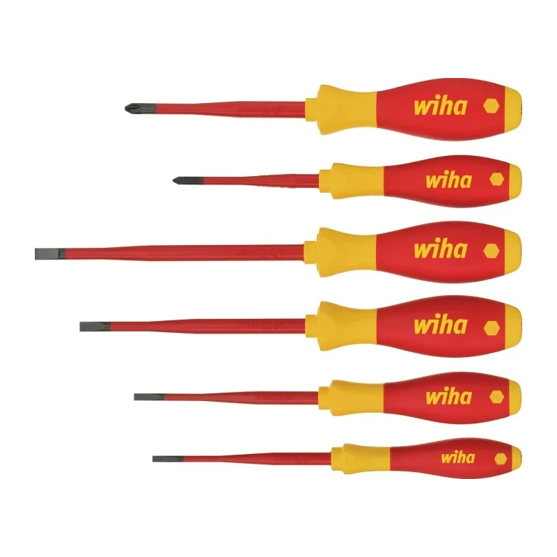 Wiha Insulated Phillips and Slotted Screwdriver Set, 6-Piece 35389