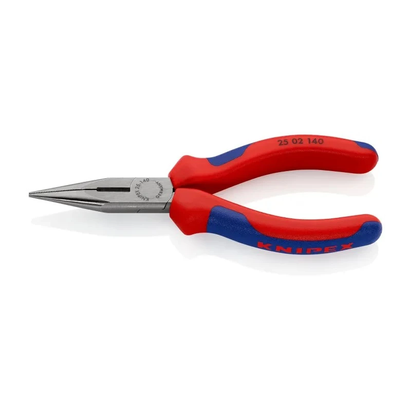 Knipex Long Nose Plier Pointed 140mm Overall Length, 42mm Jaw Length, Plastic Coated Handle 25 02 140
