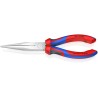 Knipex Long Nose Plier, Stork Beak, Comfort Grip, Vanadium Electric Steel, Chrome Finish, 200mm Length, 73mm Jaw 26 15 200