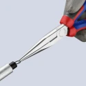 Knipex Long Nose Plier, Stork Beak, Comfort Grip, Vanadium Electric Steel, Chrome Finish, 200mm Length, 73mm Jaw 26 15 200
