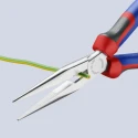 Knipex Long Nose Plier, Stork Beak, Comfort Grip, Vanadium Electric Steel, Chrome Finish, 200mm Length, 73mm Jaw 26 15 200