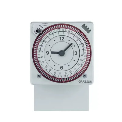 Grasslin Analogue DIN Rail Time Switch 230V AC 1 Channel 15min Segment Length 02.80.0001.1