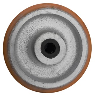 Guitel Hervieu Cast Iron Yellow and Grey Trolley Wheel 100mm Diameter 29mm Width 12mm Bore Roller Bearing Load 23-412-100R12