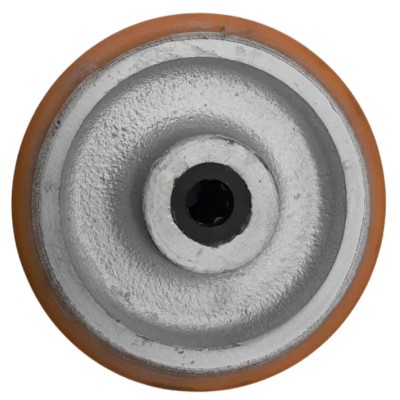 Guitel Hervieu Cast Iron Yellow and Grey Trolley Wheel 100mm Diameter 29mm Width 12mm Bore Roller Bearing Load 23-412-100R12