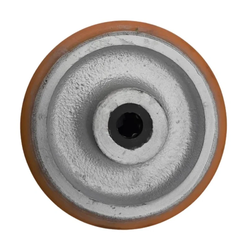 Guitel Hervieu Cast Iron Yellow and Grey Trolley Wheel 100mm Diameter 29mm Width 12mm Bore Roller Bearing Load 23-412-100R12