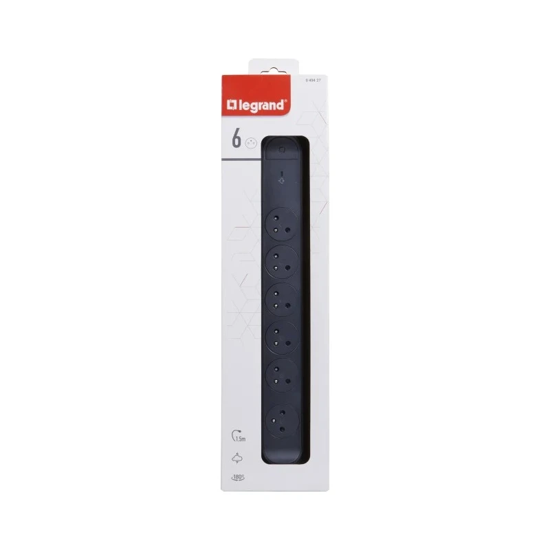 Legrand 1.5 m 6 Socket Type E Extension Lead 16 A 3680 W IK04 Impact Resistance 049427