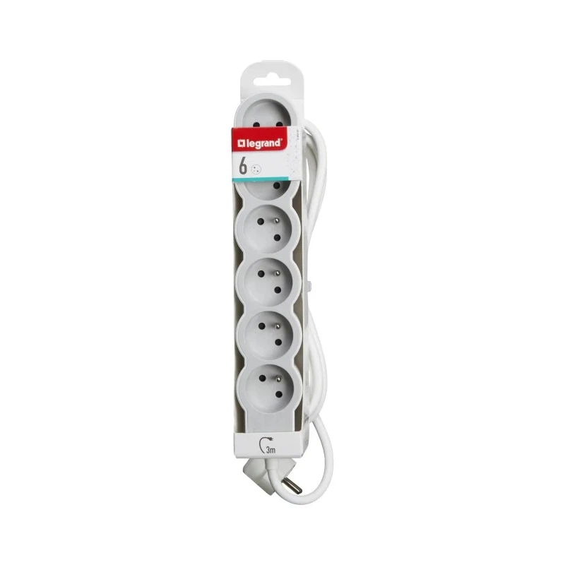 Legrand Extension Lead 3 m Cable Length 6 Socket Type E 16A 3680W Model 049494