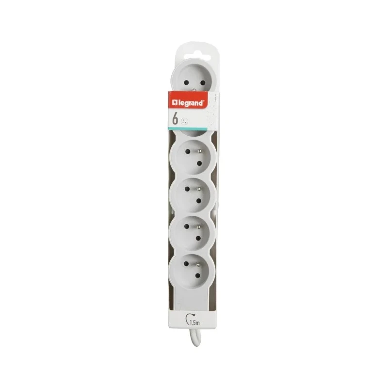Legrand 1.5 m 6 Socket Type E Extension Lead 230 V, 16 A, 3680 W, RoHS Compliant 049484