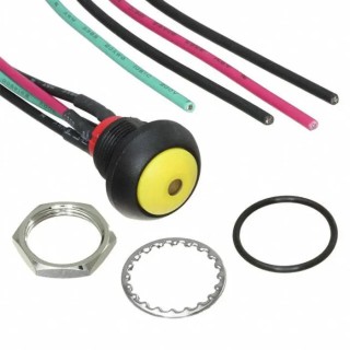 TE Connectivity PB6 Series Illuminated Push Button Switch On-Off Panel Mount 1 NO Yellow LED IP68 PB6B2FM5M1CAL05Y500