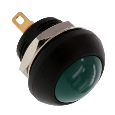 TE Connectivity PB6 Series Push Button Switch On-Off Panel Mount Green Round Cap IP68 PB6B2RS6M2CAL00