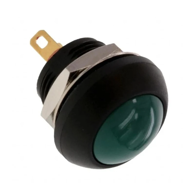 TE Connectivity PB6 Series Push Button Switch On-Off Panel Mount Green Round Cap IP68 PB6B2RS6M2CAL00
