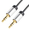 Okdo Male 3.5 mm Stereo Jack to Male 3.5 mm Stereo Jack Auxiliary Cable Black 3 m JJ3.5A-3