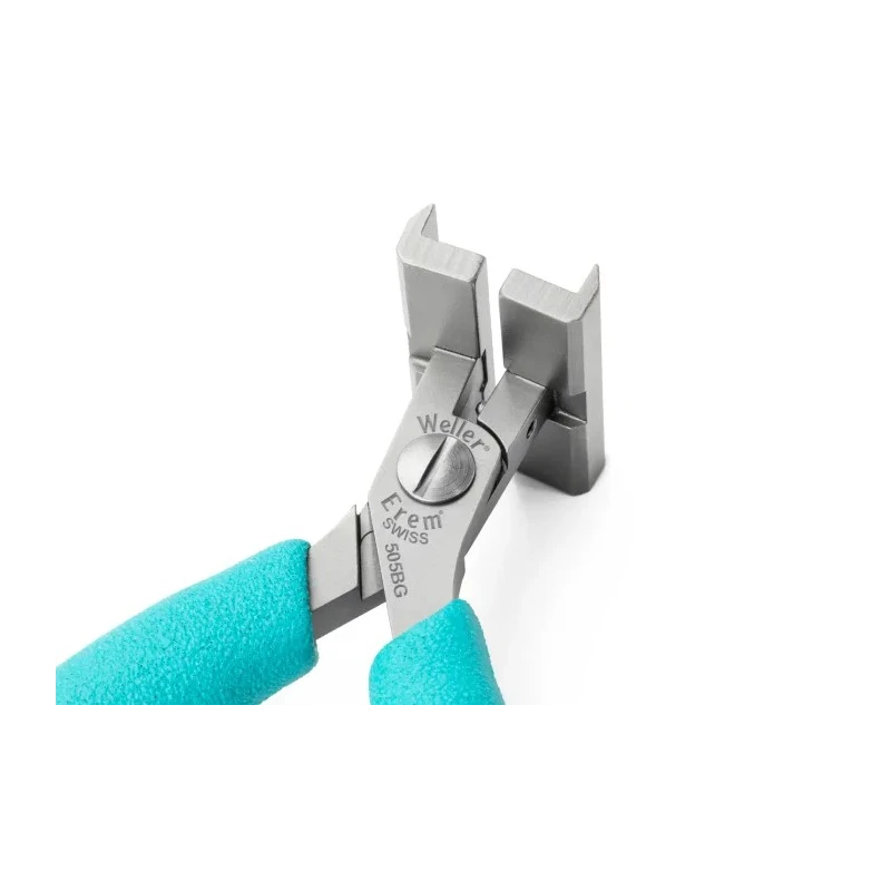 Erem 1-Piece Electronic Pliers Crosshatch Knurled 4.7in Overall, 8mm Jaw ESD Safe 505BG