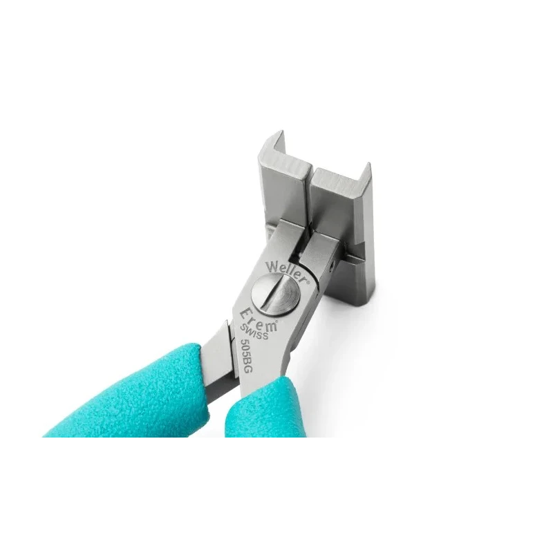 Erem 1-Piece Electronic Pliers Crosshatch Knurled 4.7in Overall, 8mm Jaw ESD Safe 505BG