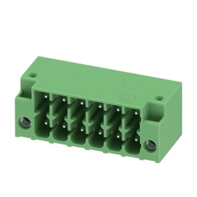 Phoenix Contact DMC Series Pluggable Terminal Block, 6-Contact, 3.5 mm Pitch, 2 Row, 160V, 8A Current, Male Connector 1053869