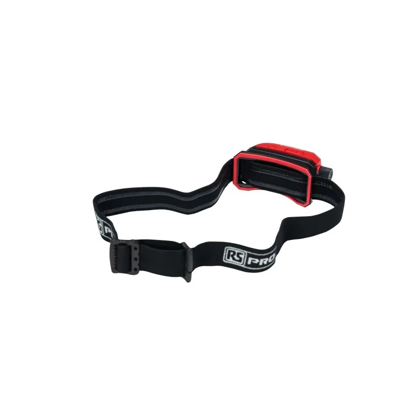 RS PRO LED Sensor Head Torch Black Red 400 lm Adjustable Beam IP67 Rechargeable Lithium-Polymer Battery 239-7017