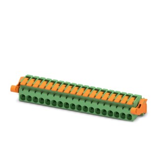 Phoenix Contact Pluggable Terminal Block, 18-Contact, 5.08 mm Pitch, 1 Row, Push-in Connection, 320V, 16A Current 1110624