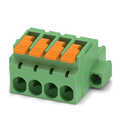 Phoenix Contact Pluggable Terminal Block, 4-Contact, 5.08 mm Pitch, 1 Row, Push-in Connection, 16A, 320V, Polyamide 1110631