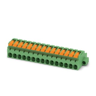 Phoenix Contact Pluggable Terminal Block 15-Contact 5.08 mm Pitch 1 Row 16A 320V Polyamide Housing 1110643