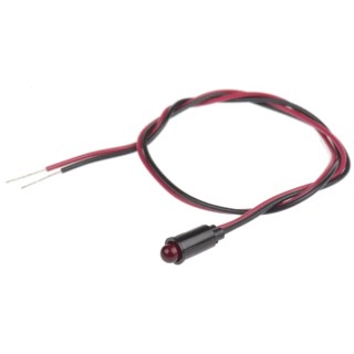 Dialight Red LED Panel Mount Indicator 559 Series 6.4 mm Mount Hole Size 5V dc 8mcd 559-0102-007F