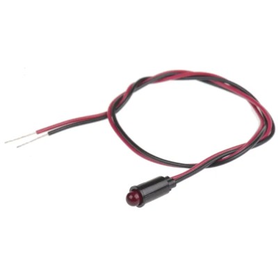 Dialight Red LED Panel Mount Indicator 559 Series 6.4 mm Mount Hole Size 5V dc 8mcd 559-0102-007F