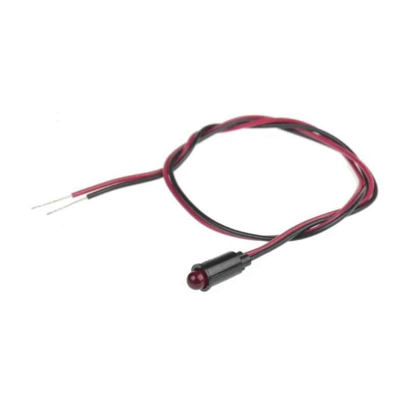 Dialight Red LED Panel Mount Indicator 559 Series 6.4 mm Mount Hole Size 5V dc 8mcd 559-0102-007F