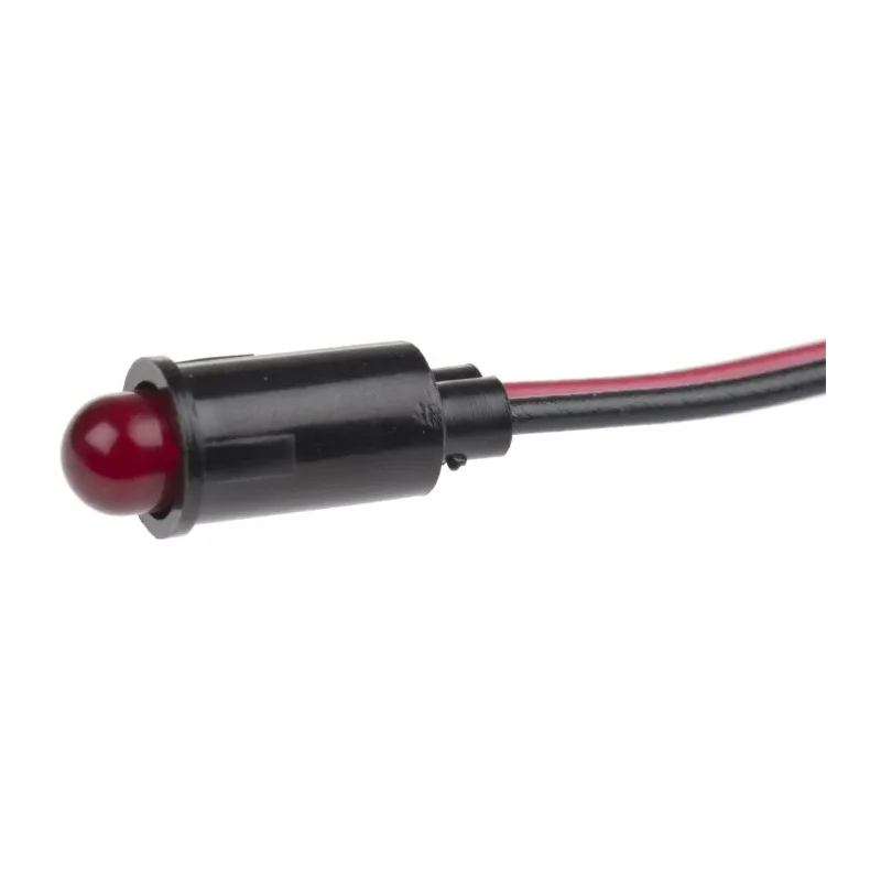Dialight Red LED Panel Mount Indicator 559 Series 6.4 mm Mount Hole Size 5V dc 8mcd 559-0102-007F
