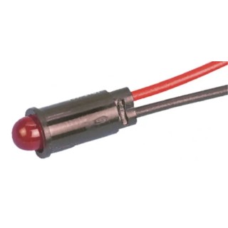 Dialight Red Panel Mount Indicator, 1.9V DC, 20mA, Lead Wire Termination, Prominent Bezel 559-6101-007F