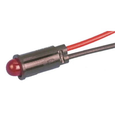 Dialight Red Panel Mount Indicator, 1.9V DC, 20mA, Lead Wire Termination, Prominent Bezel 559-6101-007F