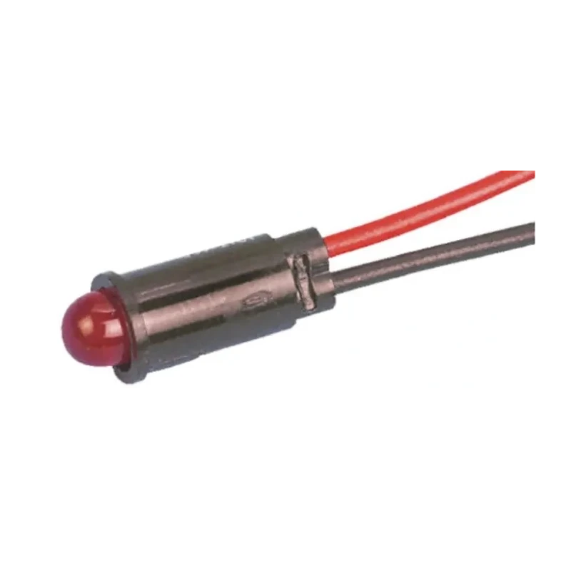 Dialight Red Panel Mount Indicator, 1.9V DC, 20mA, Lead Wire Termination, Prominent Bezel 559-6101-007F