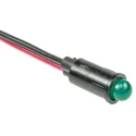 Dialight Green Panel Mount Indicator 5V dc 10mA Lead Wire Termination Prominent Bezel 559-0202-007F