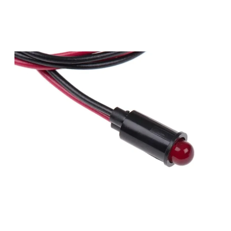Dialight Red Panel Mount LED Indicator 559 Series, 6.4 mm Mount Hole, Lead Wire Termination, 12V DC 559-0103-007F