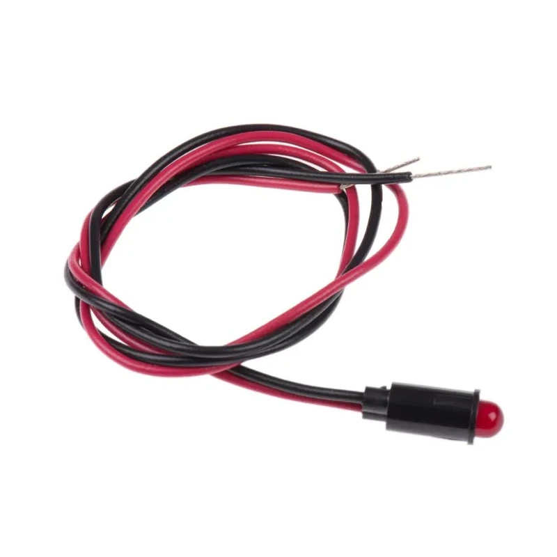 Dialight Red Panel Mount LED Indicator 559 Series, 6.4 mm Mount Hole, Lead Wire Termination, 12V DC 559-0103-007F