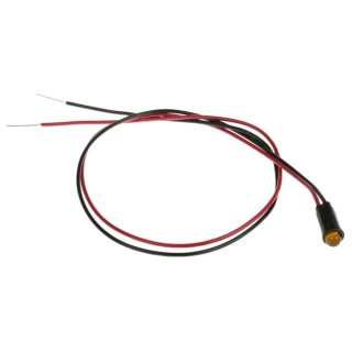 Dialight Yellow Diffused LED Panel Mount Indicator 6.4 mm Mount Hole, Lead Wire Termination, 12V DC, 8mcd, 559-0303-007F