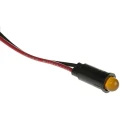 Dialight Yellow Diffused LED Panel Mount Indicator 6.4 mm Mount Hole, Lead Wire Termination, 12V DC, 8mcd, 559-0303-007F