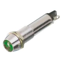 Dialight Green Indicator, 12V DC, 15mA, Solder Tab Termination, Recessed Bezel 609-2212-130F
